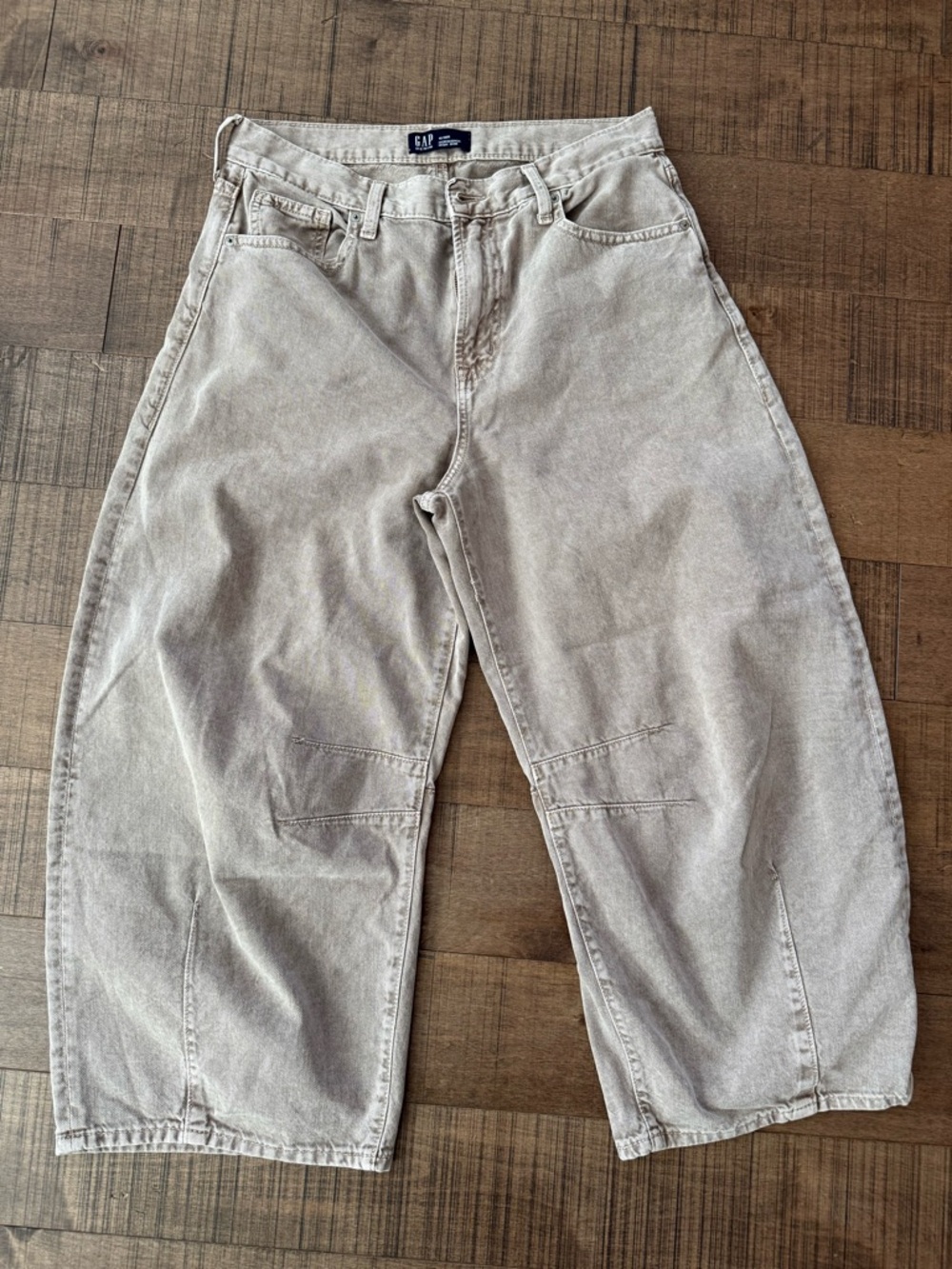 GAP denim horseshoe high rise soft  Wide Leg brown/tan jeans 10